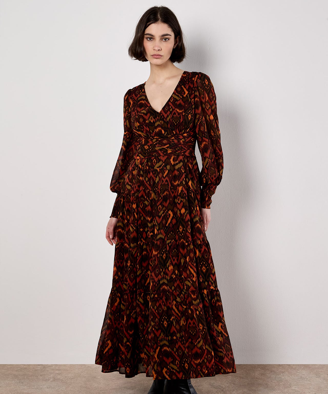 Apricot Crossover Maxi Dress