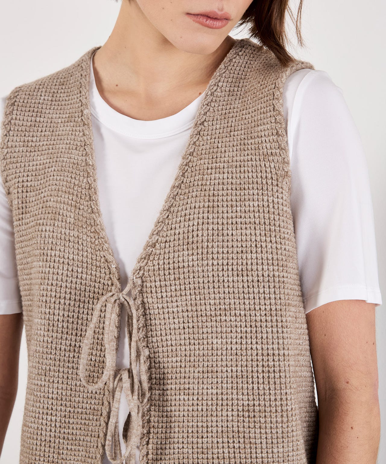 Apricot Knitted Waistcoat