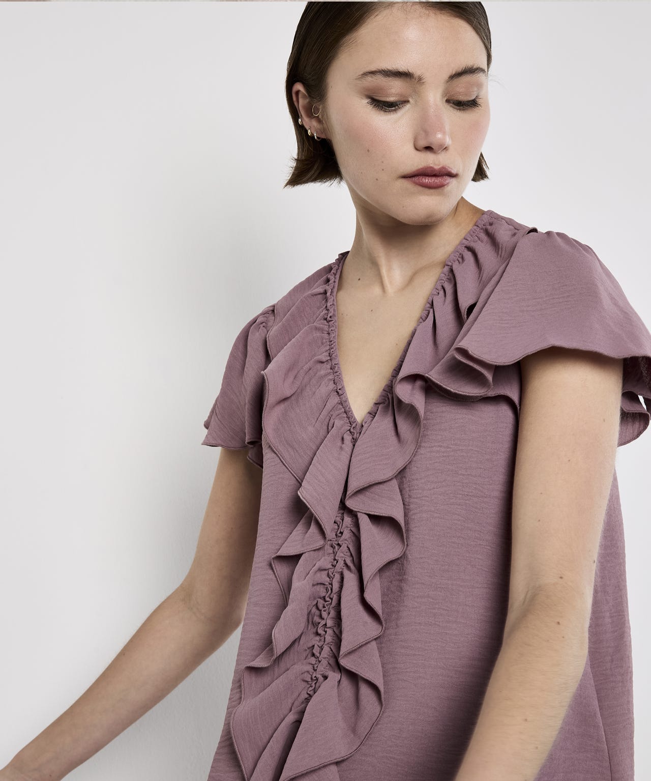 Apricot Ruffle Blouse