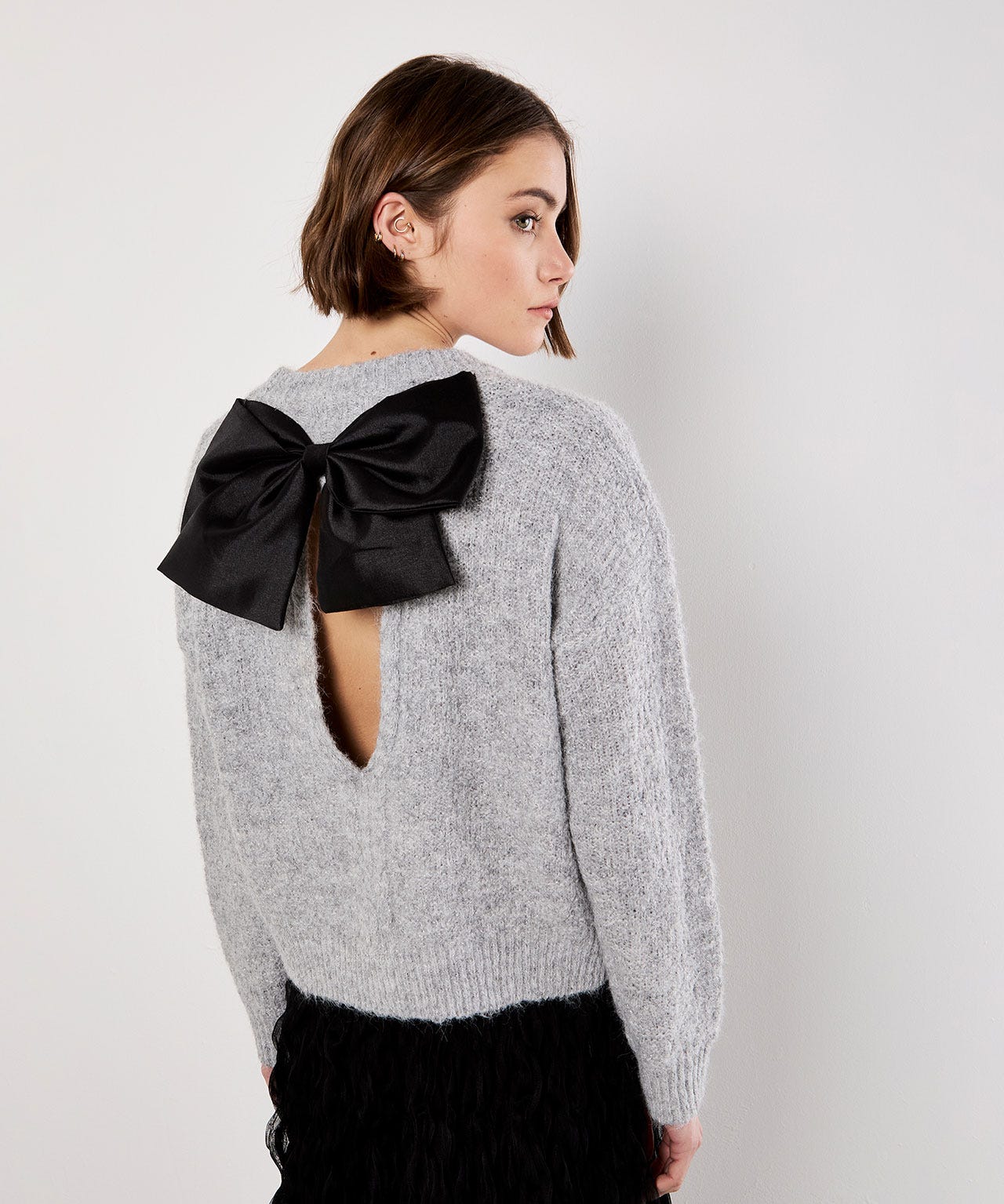 Apricot Lurex Bow Detail Jumper