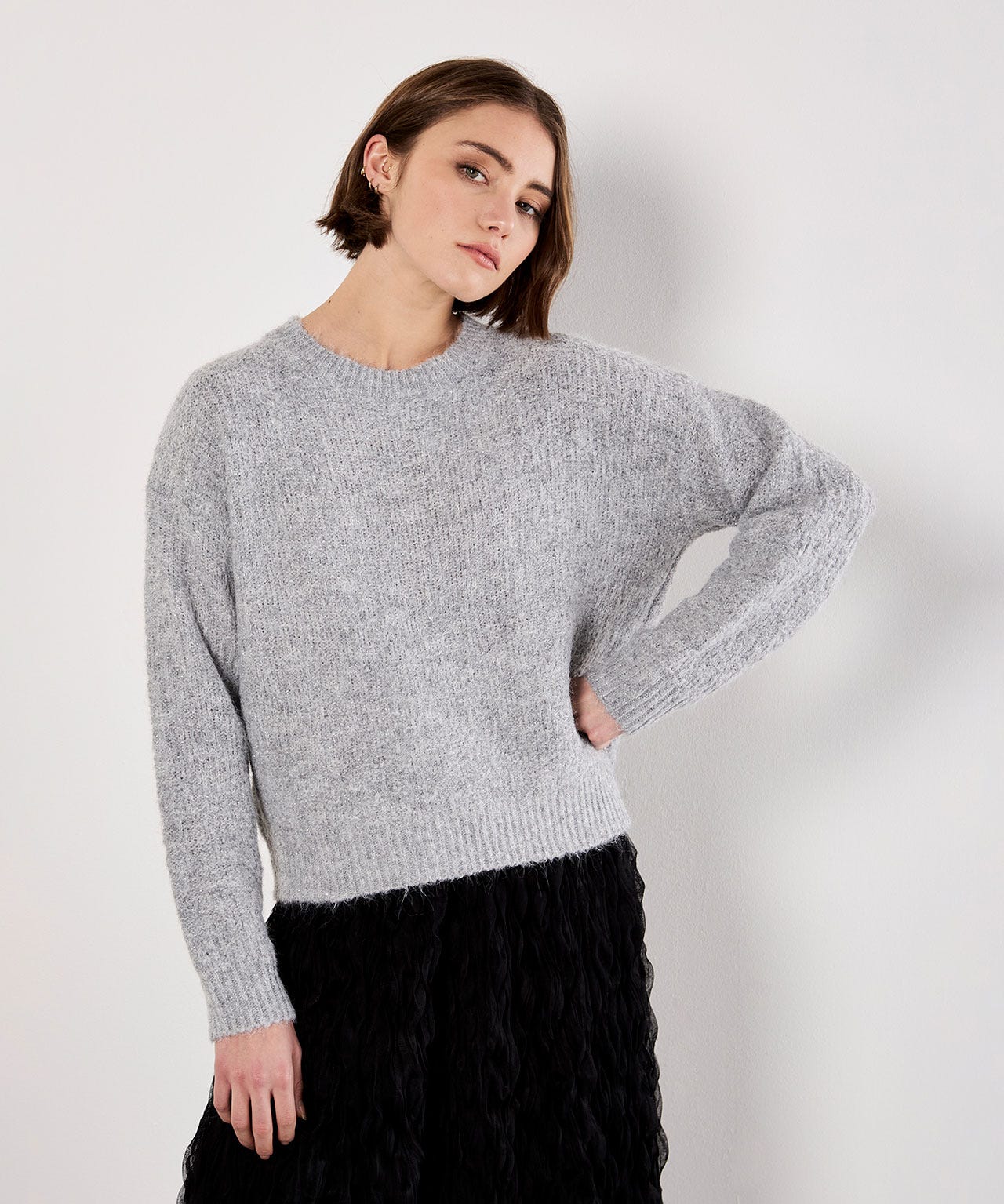 Apricot Lurex Bow Detail Jumper