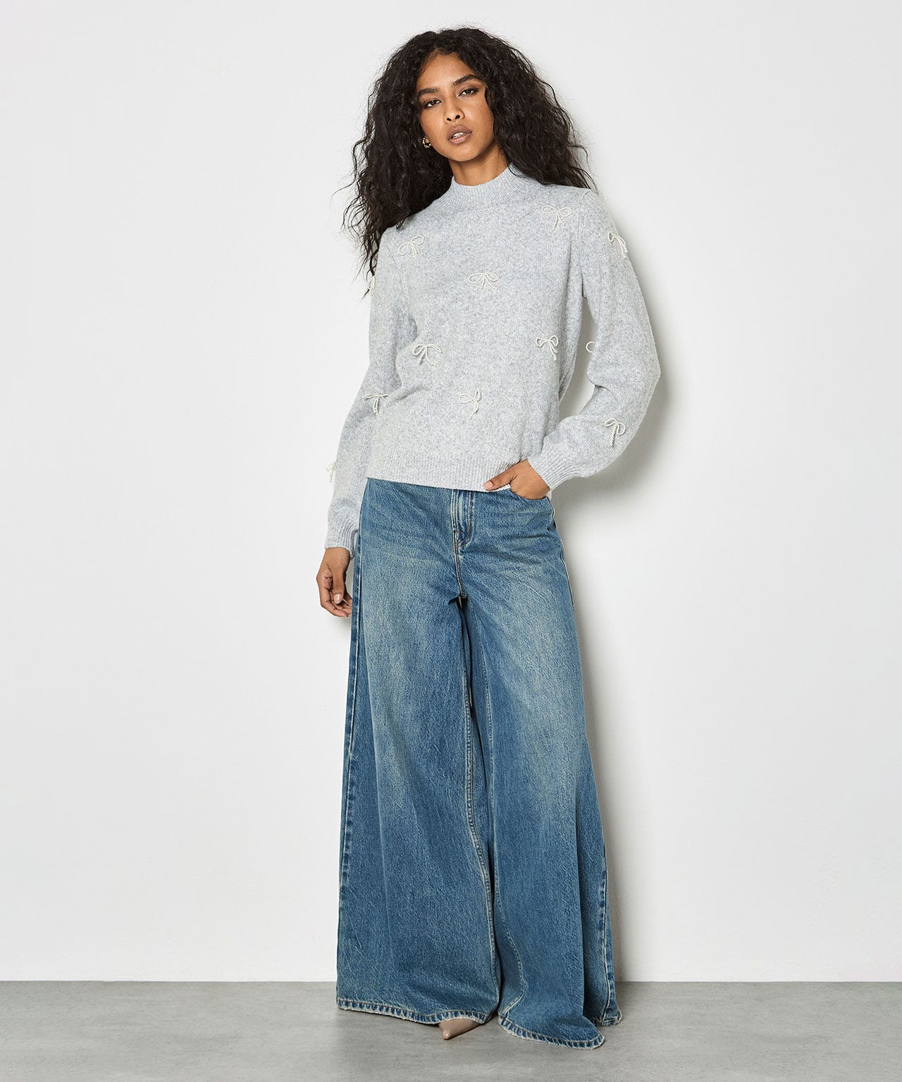 Apricot Bow Detail Jumper