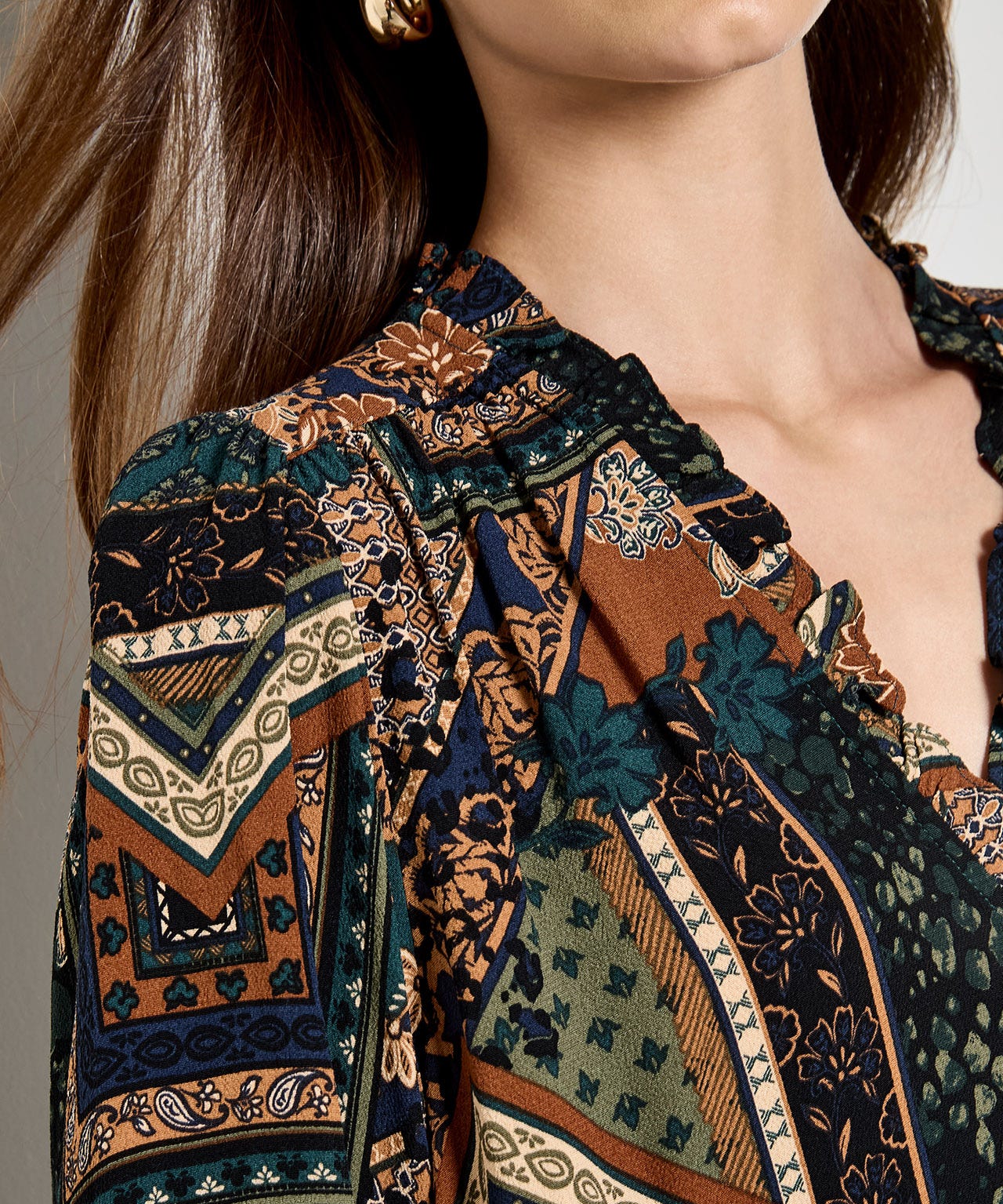 APRICOT PRINTED BLOUSE