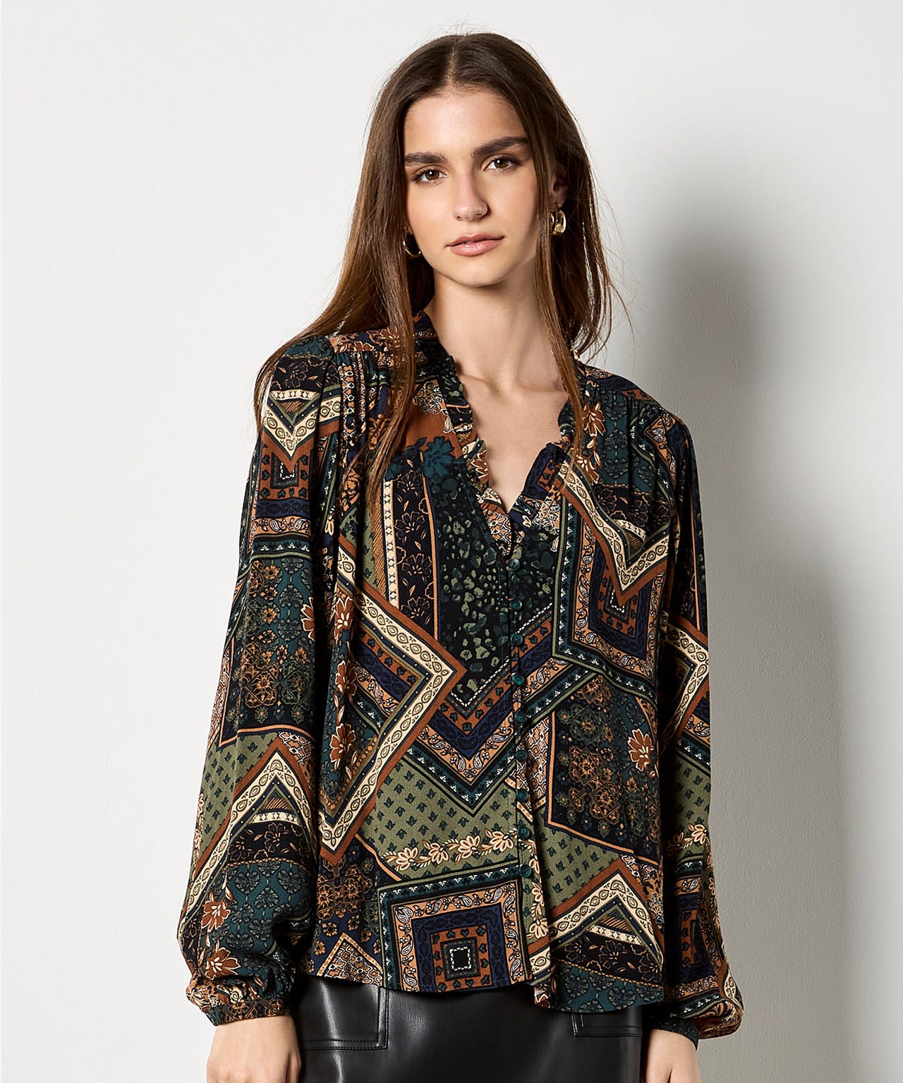 APRICOT PRINTED BLOUSE