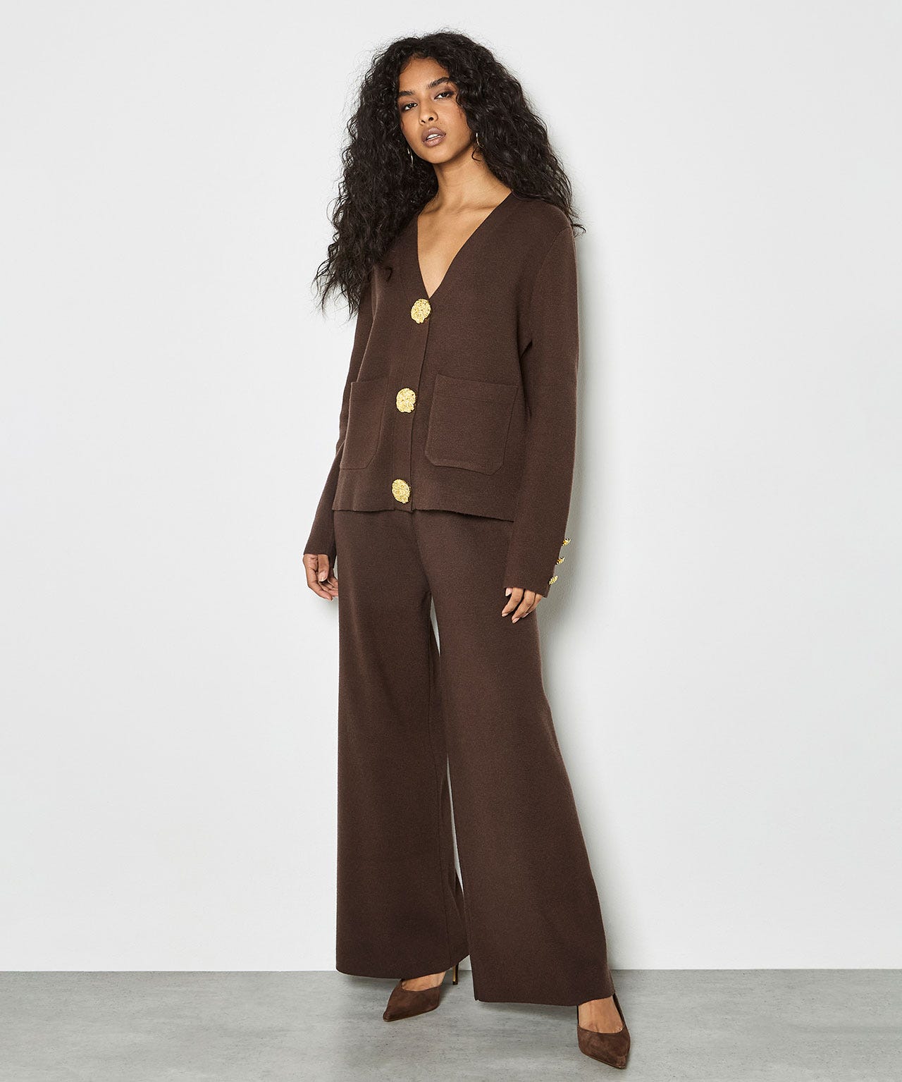 Apricot Knitted Cardigan