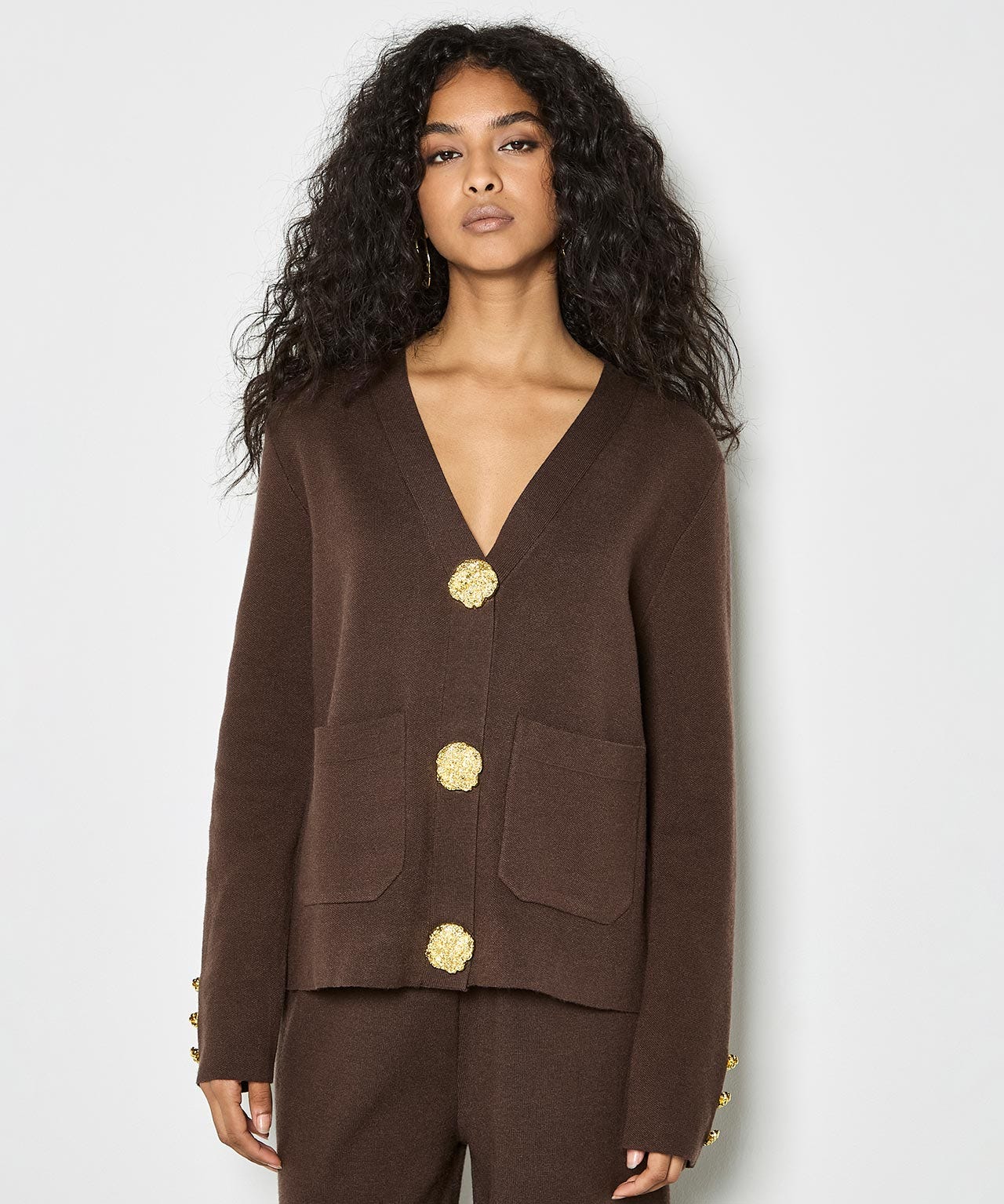 Apricot Knitted Cardigan