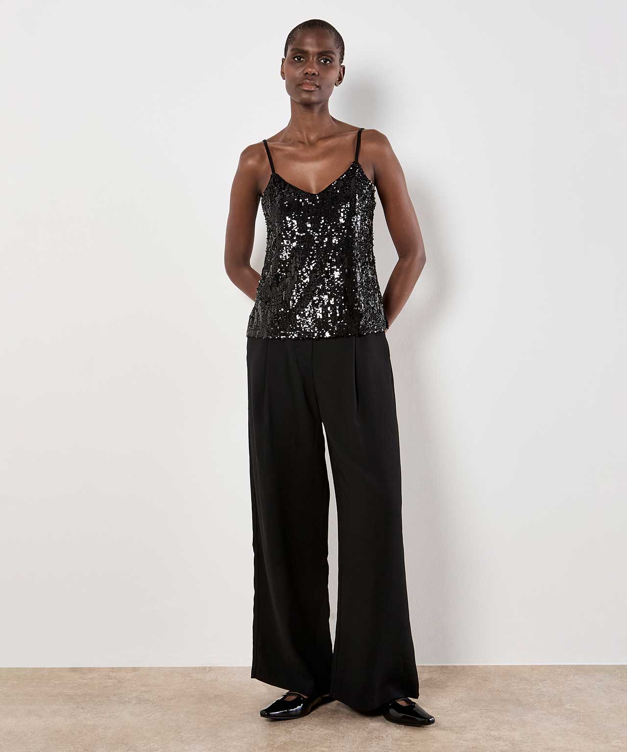 Apricot Sequin Cami Top