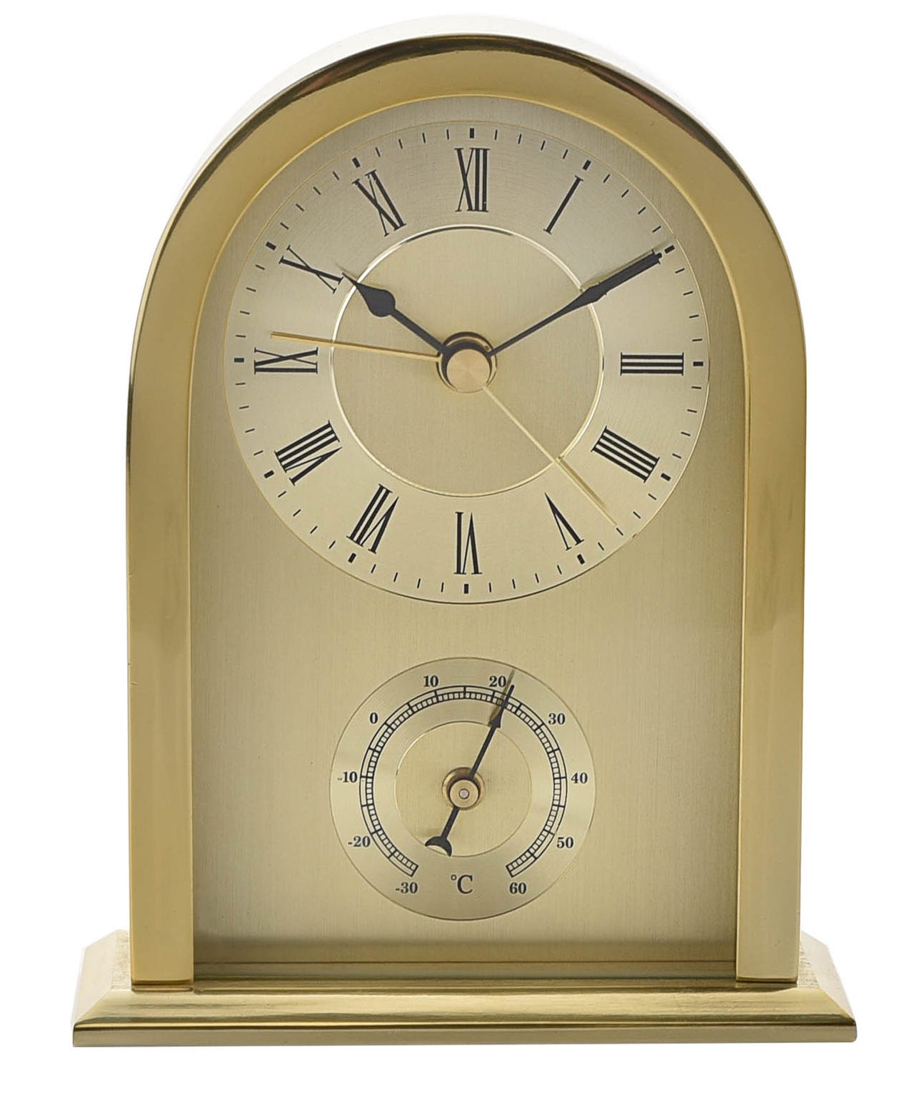 Widdop Arched Gold Aluminium Mantel Clock