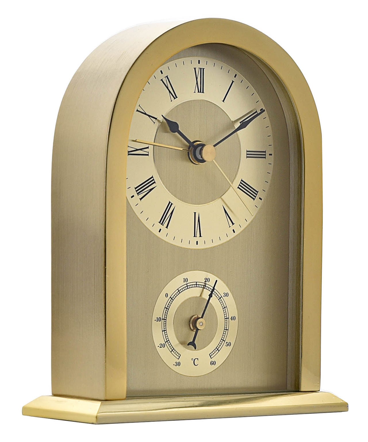 Widdop Arched Gold Aluminium Mantel Clock