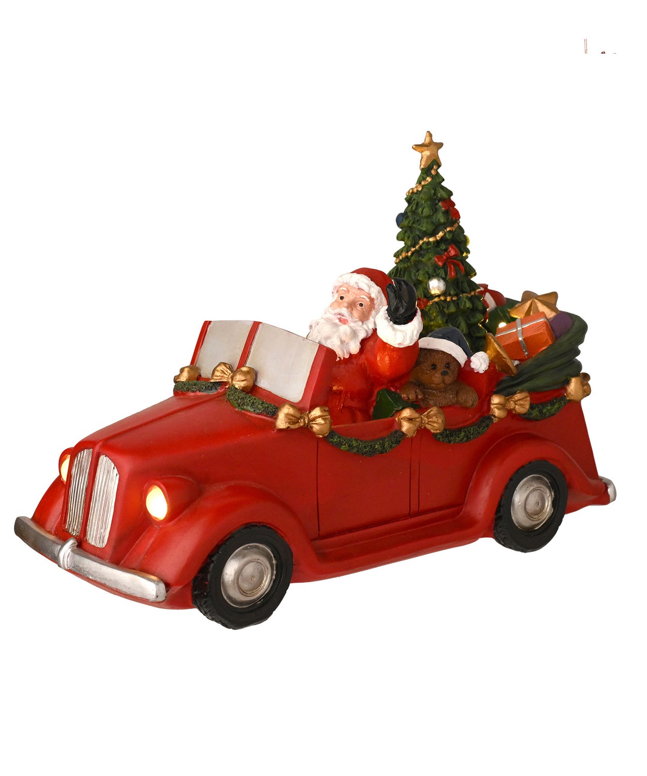 Widdop Regal Tidings Light Up Santa Car with Rotating Tree