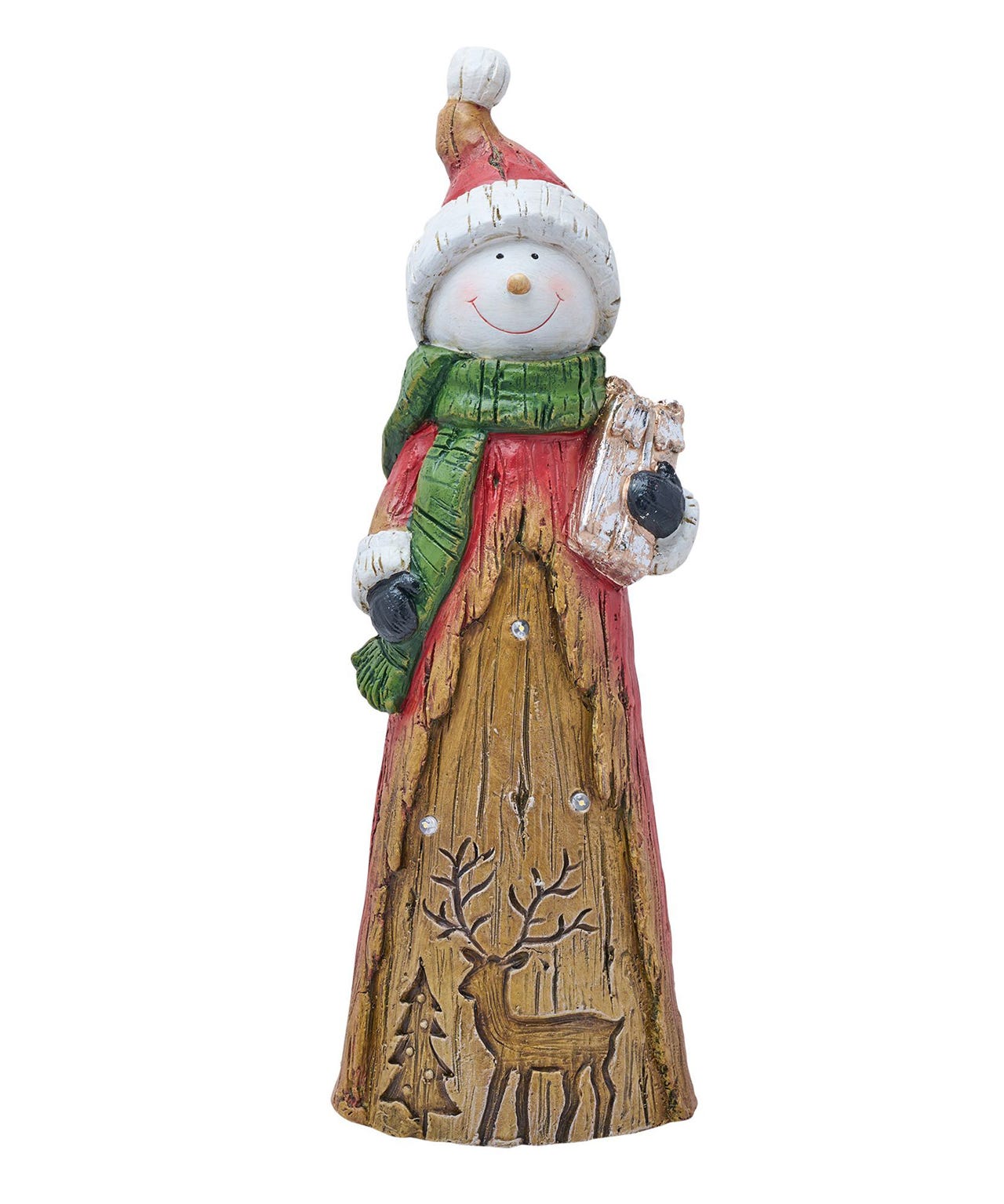 Widdop LED Snowman with Lights - Wood Effect