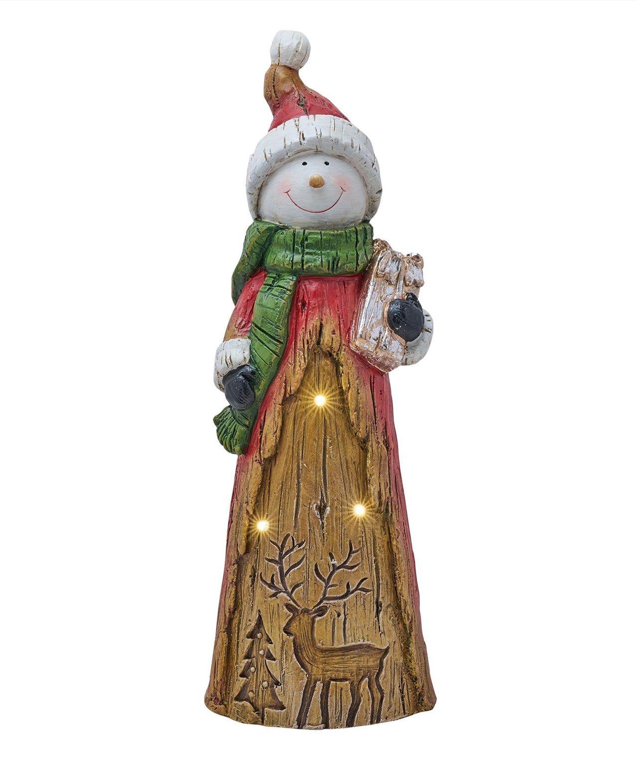Widdop LED Snowman with Lights - Wood Effect