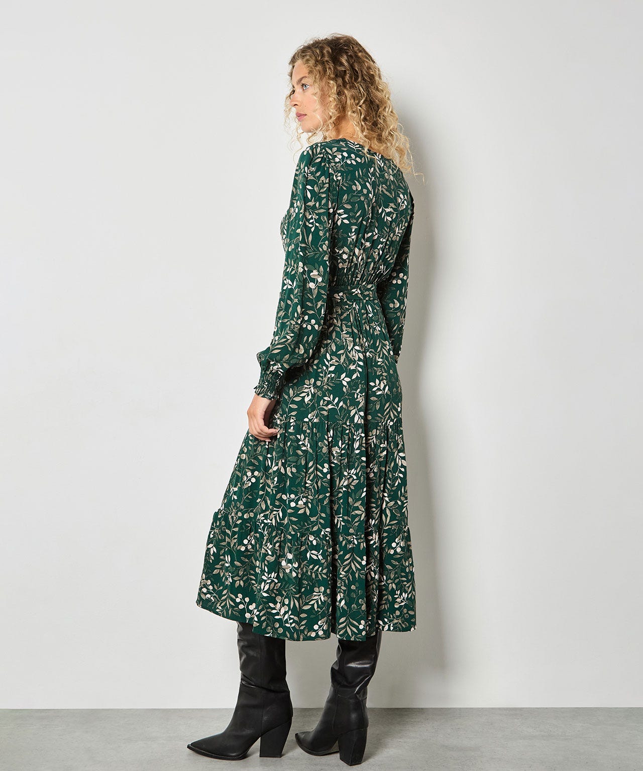 Apricot Printed Maxi Dress