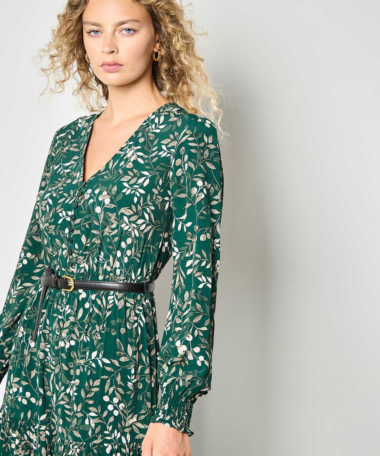 Apricot Printed Maxi Dress