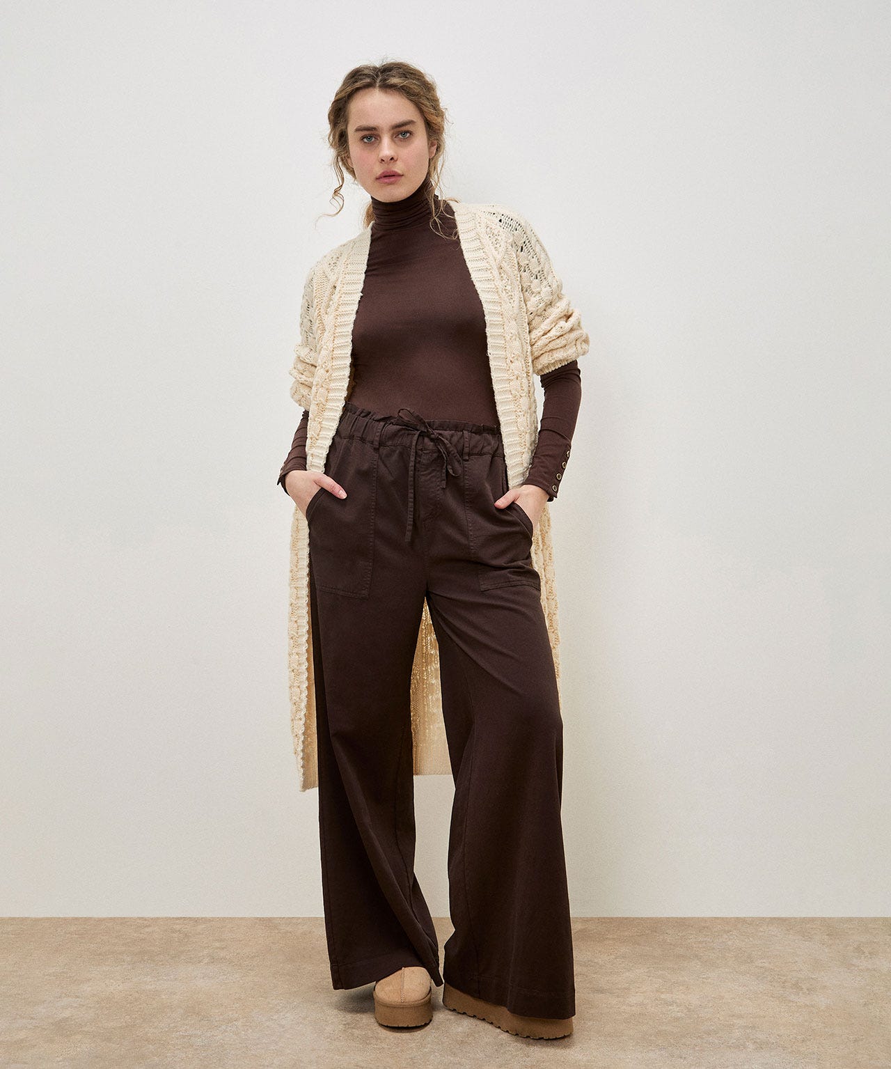 Apricot Wide Leg Trouser