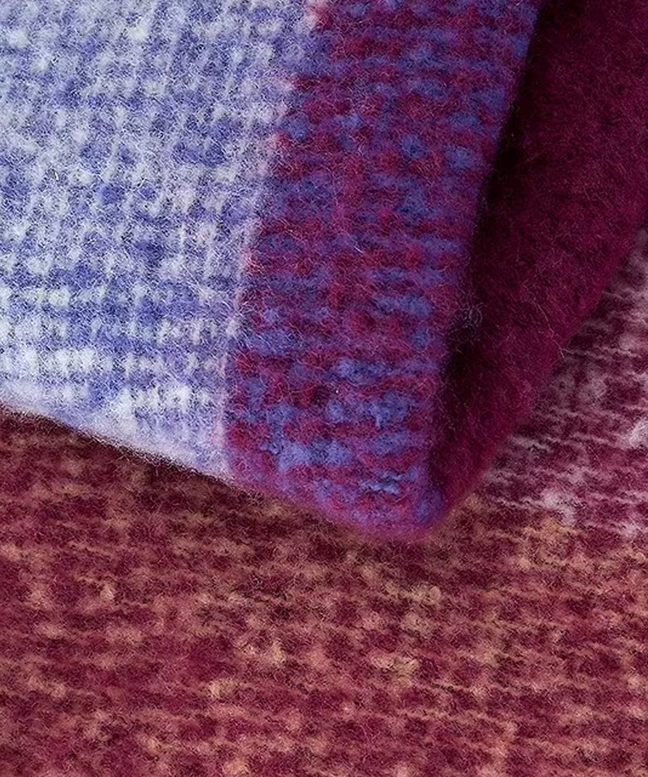 Faux Mohair Check Throw