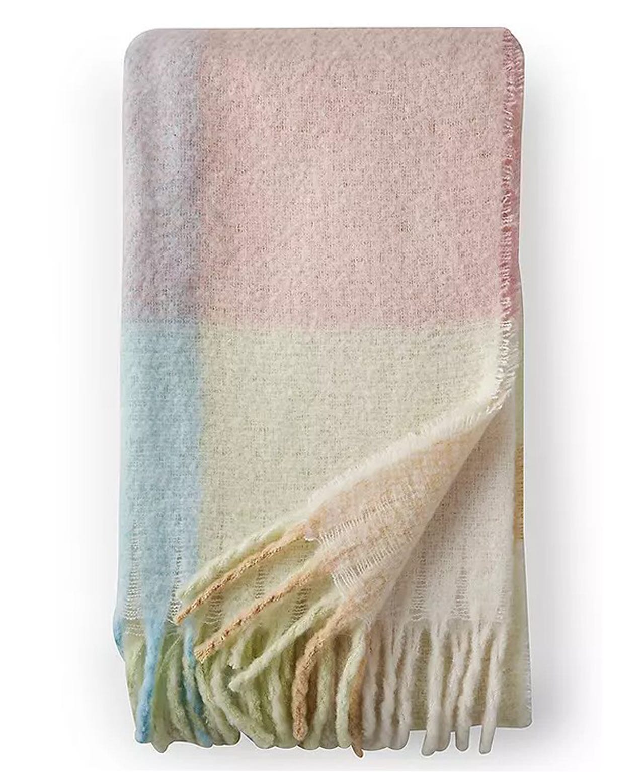 Faux Mohair Check Throw