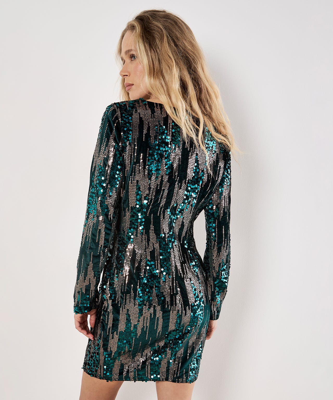 Apricot Sequin Dress