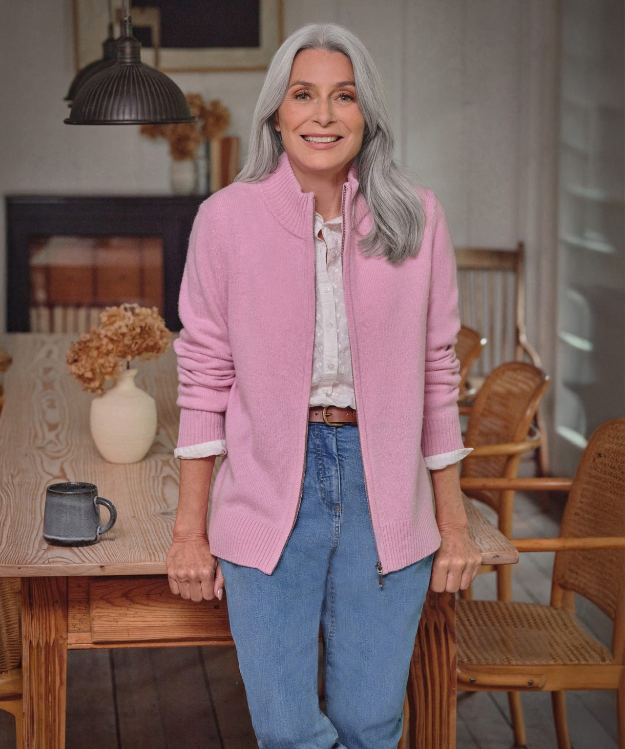 WoolOvers Wool Zip Through Cardigan