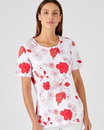Floral Print Cotton T-shirt