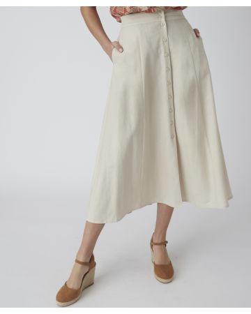 Button-fastening Skirt