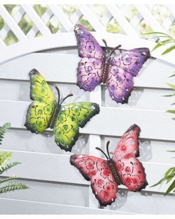 Set of 3 Decorative Wall Butterflies