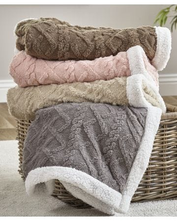 Textured Sherpa Throw