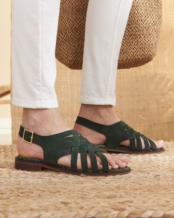 Lattice front Leather Sandal