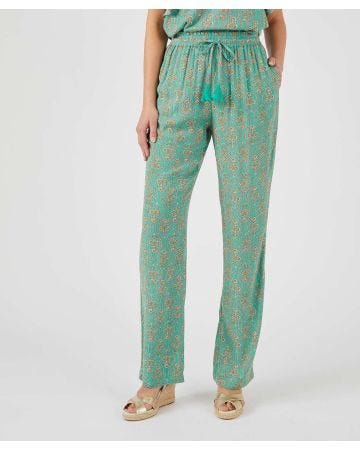 Print Crinkle Trousers