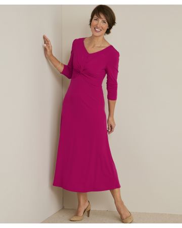 Knot Front V-Neck Dress