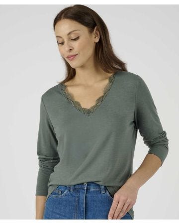 Thermolactyl Long Sleeve Lace Trim T-shirt