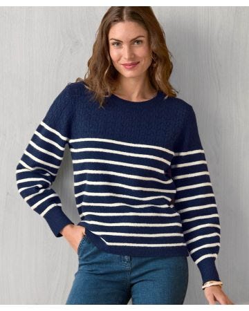 Thermolactyl Stripe Pointelle Jumper