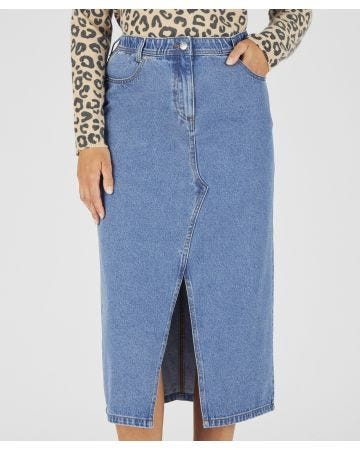 Denim Midi Skirt
