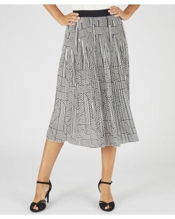Printed Pleated Skirt