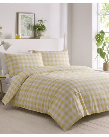 Gingham Cotton Blend Duvet Set