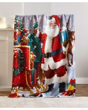 2 Santa Fleece Throws