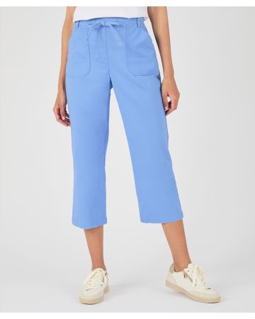 Crop Cotton Rich Pull-on Trousers