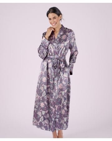 Satin Print Dressing Gown