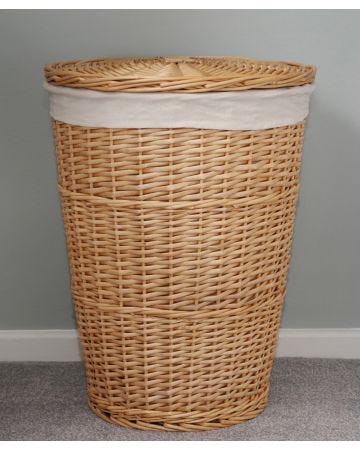 Round Willow Laundry Basket