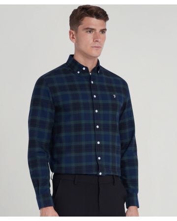Farah Oxford Check Long Sleeved Shirt