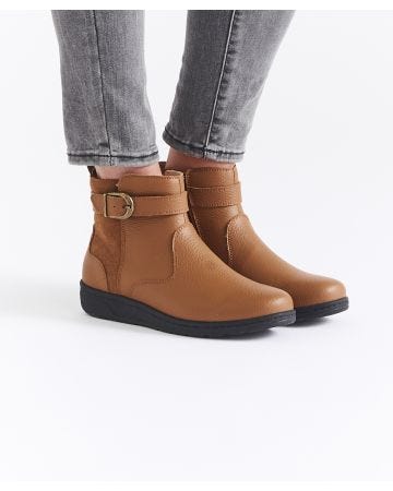 Amortyl Buckle Trim Ankle Boots