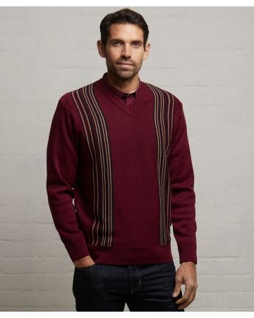 Gabicci Pattern Front Knit V-neck Jumper