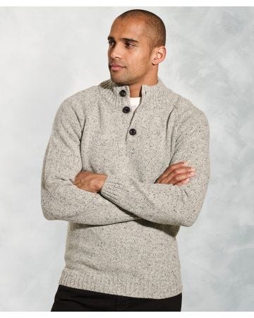 Brook Taverner Nep 3gg Raglan Sleeve Button Neck