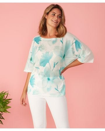 First Avenue - Printed Batwing Jumper