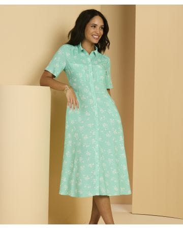 Floral Print Shirt Dress