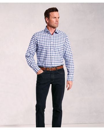 Brook Taverner - Oxford Grid Check Long Sleeve Shirt