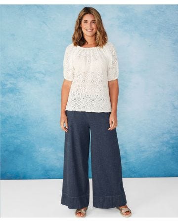 First Avenue - Broderie Bardot Blouse