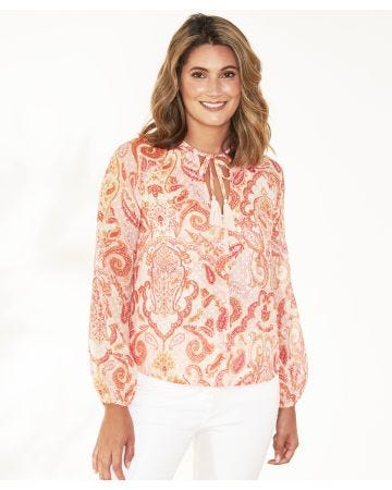 First Avenue - Chiffon Paisley Print Blouse