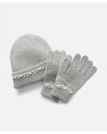 Beaded Hat & Gloves Set