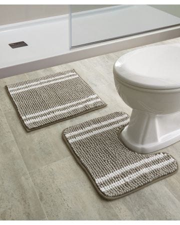 Stripe Pedestal & Shower Mat